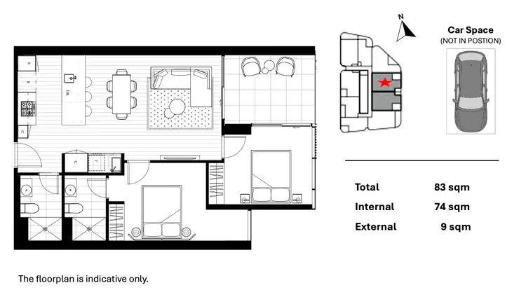 Floorplan of Homely apartment listing, 1805/6 Joseph Road, Footscray VIC 3011