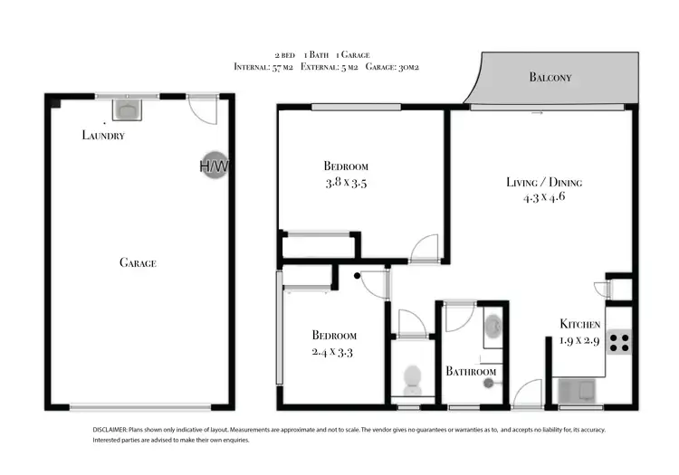 Floorplan of Homely unit listing, 2/71 Durham Street, St Lucia QLD 4067