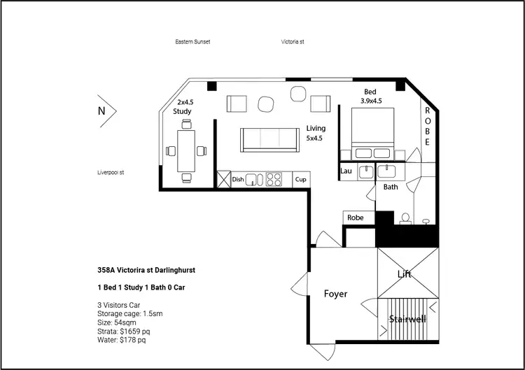 Floorplan of Homely apartment listing, 9/358A Victoria Street, Darlinghurst NSW 2010