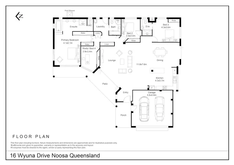Floorplan of Homely house listing, 16 Wyuna Drive, Noosaville QLD 4566