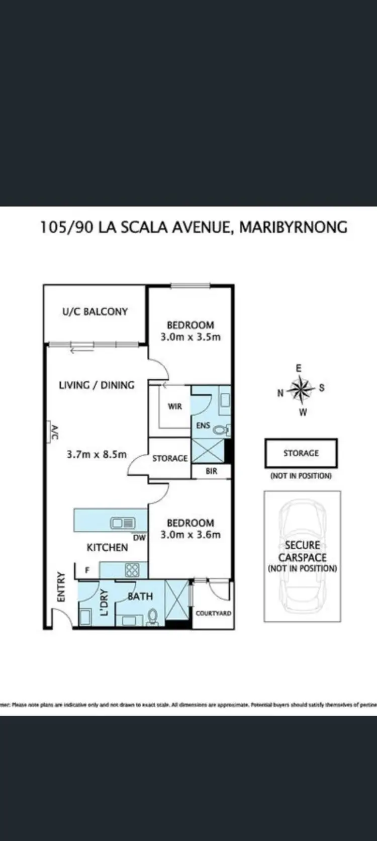 Floorplan of Homely apartment listing, 105/90 La Scala Avenue, Maribyrnong VIC 3032