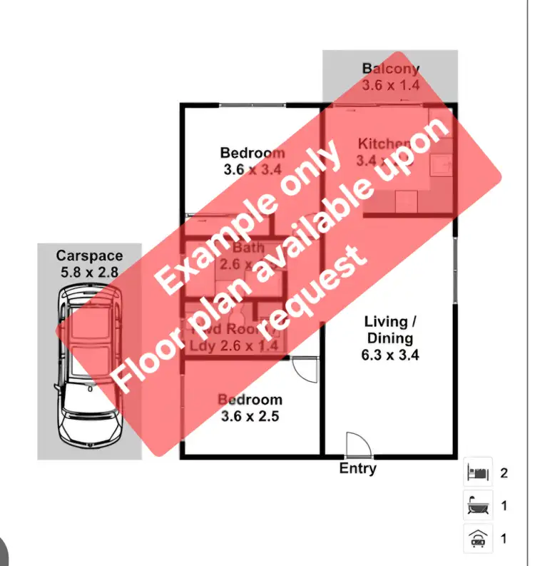 Floorplan of Homely unit listing, 1/89 Lawrence Street, Wodonga VIC 3690
