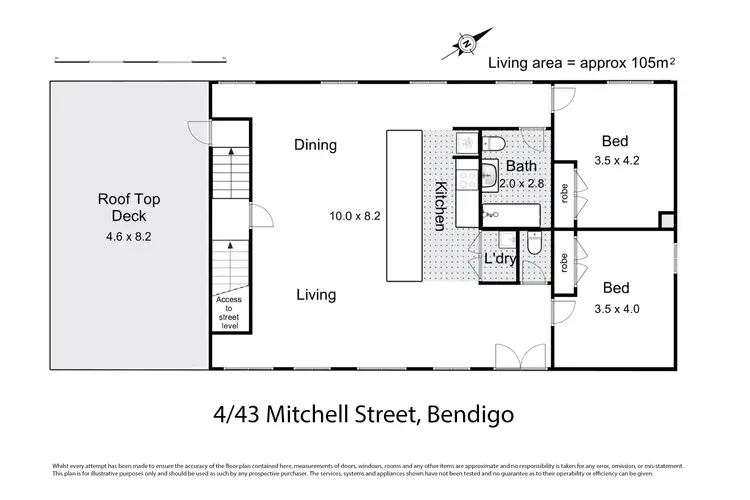Floorplan of Homely apartment listing, 4/43 Mitchell Street, Bendigo VIC 3550