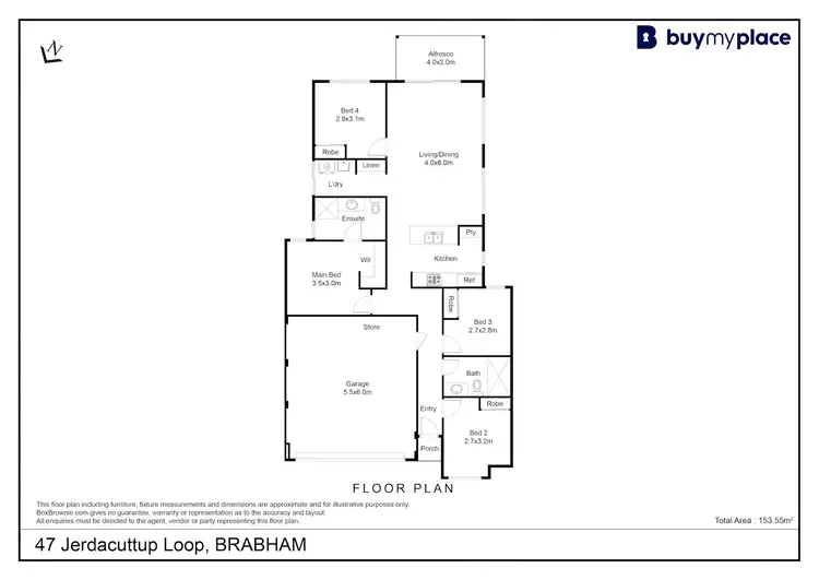 Floorplan of Homely house listing, 47 Jerdacuttup Loop, Brabham WA 6055