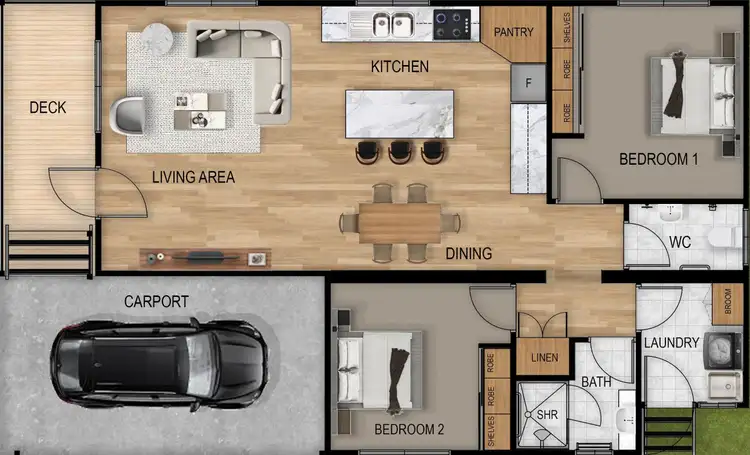 Floorplan of Homely retirement listing, A/263 Scott Parade, Brown Hill VIC 3350