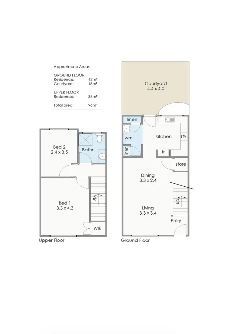 Floorplan of Homely unit listing, 1/29 Pearl Parade, Scarborough WA 6019