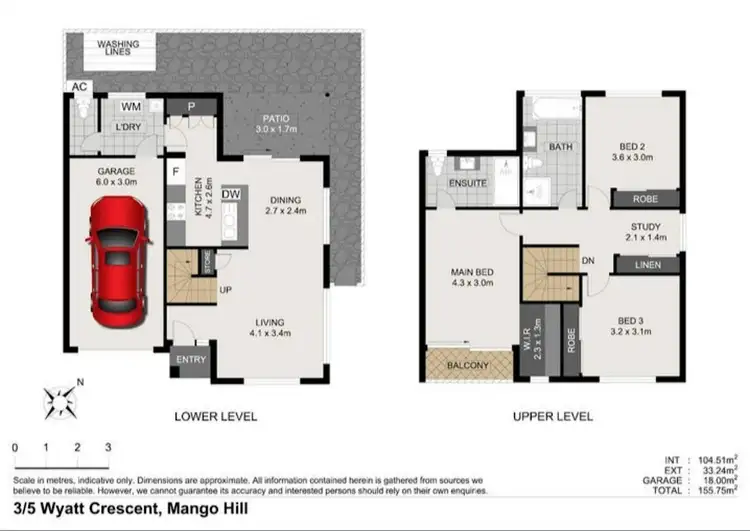 Floorplan of Homely townhouse listing, 3/5 Wyatt Crescent, Mango Hill QLD 4509