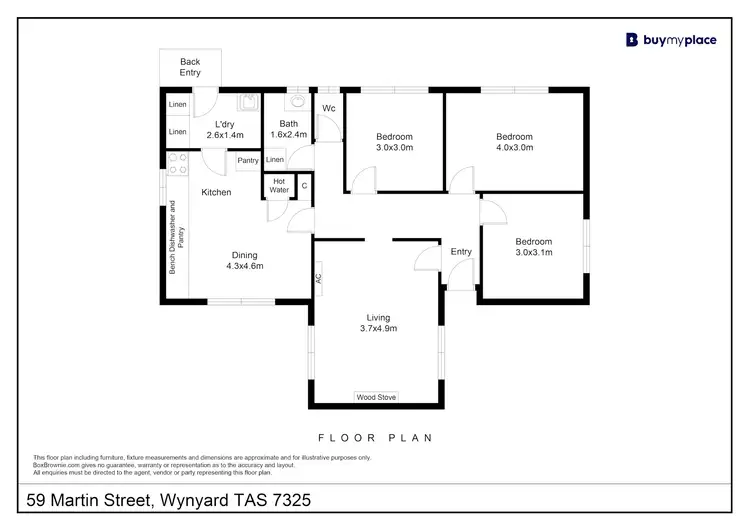 Floorplan of Homely house listing, 59 Martin Street, Wynyard TAS 7325