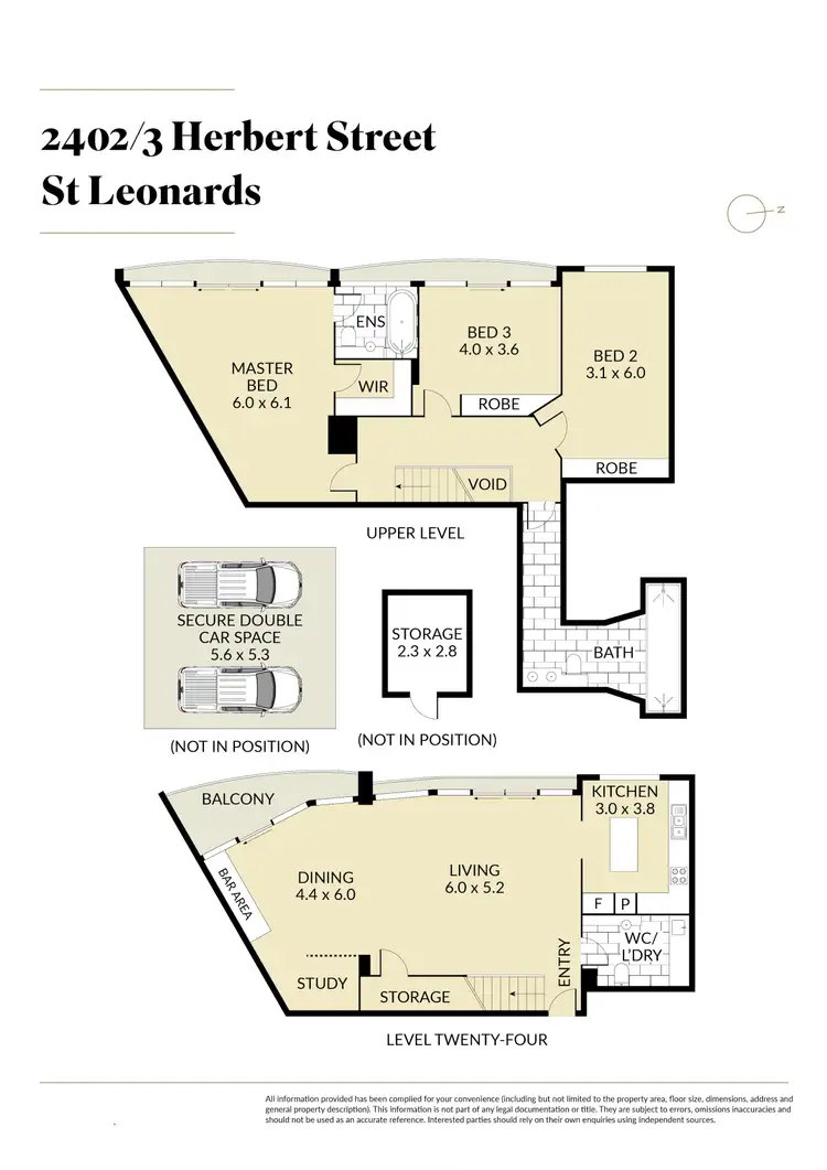 Floorplan of Homely apartment listing, 2402/3 Herbert Street, St Leonards NSW 2065