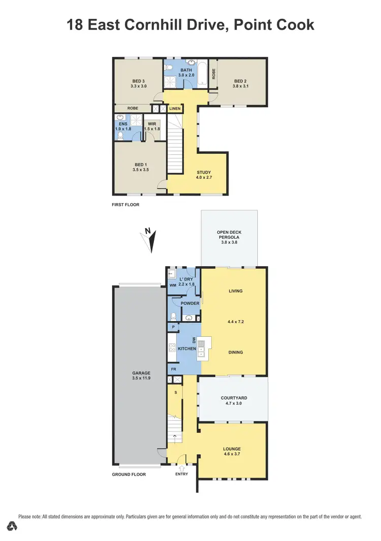 Floorplan of Homely townhouse listing, 18 East Cornhill Drive, Point Cook VIC 3030