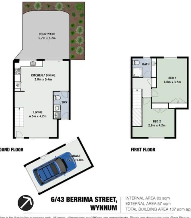 Floorplan of Homely townhouse listing, 6/43 Berrima Street, Wynnum QLD 4178