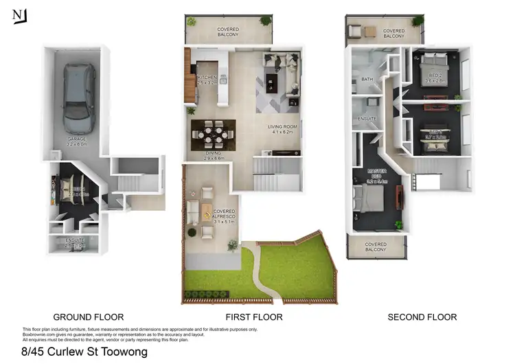 Floorplan of Homely townhouse listing, Unit 8/45 Curlew Street, Toowong QLD 4066