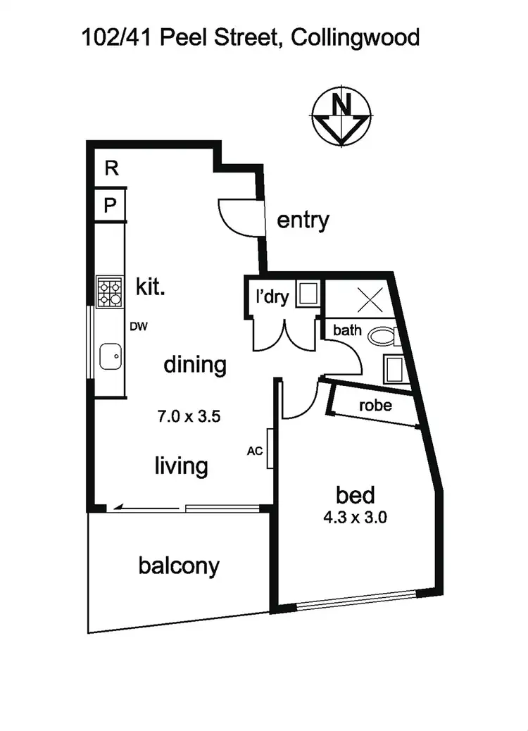 Floorplan of Homely apartment listing, 102/41 Peel Street, Collingwood VIC 3066