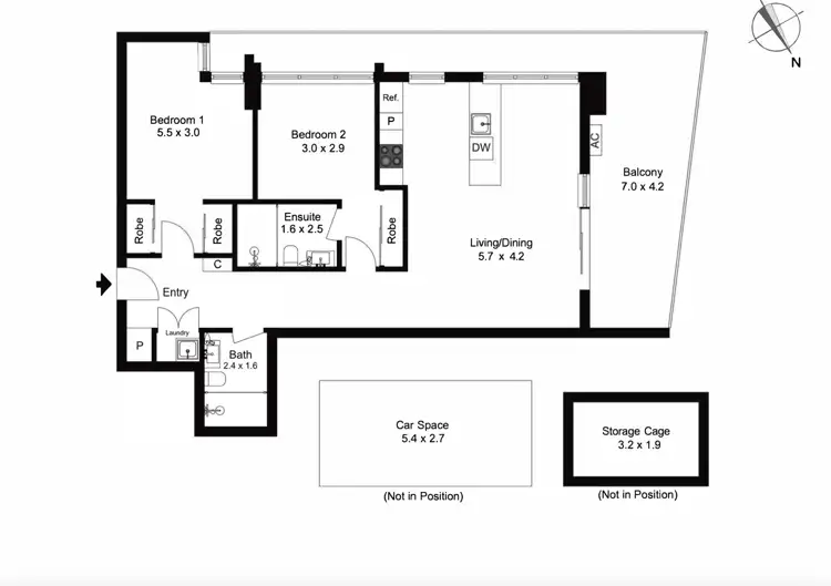Floorplan of Homely apartment listing, 1307/3 Yarra Street, South Yarra VIC 3141