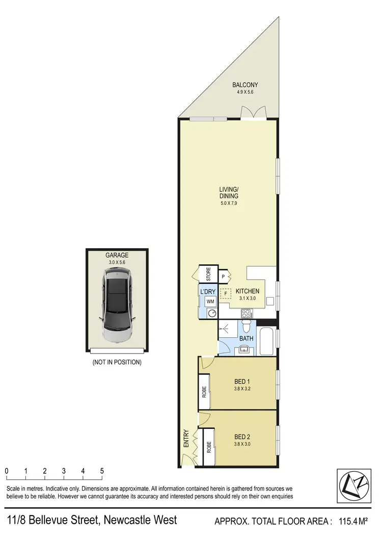 Floorplan of Homely apartment listing, 11/8 Bellevue Street, Newcastle West NSW 2302
