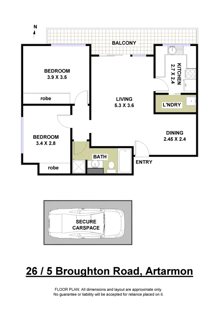 Floorplan of Homely unit listing, 26/5 Broughton Road, Artarmon NSW 2064