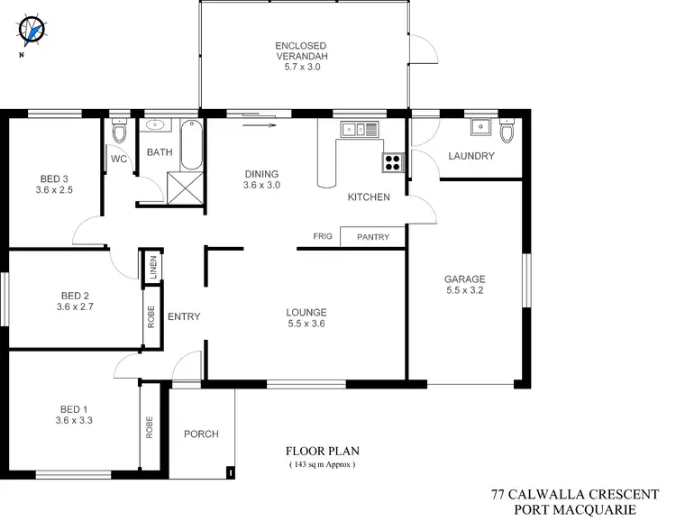 Floorplan of Homely house listing, 77 Calwalla Crescent, Port Macquarie NSW 2444