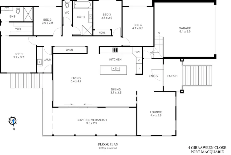 Floorplan of Homely house listing, 4 Girraween Close, Port Macquarie NSW 2444