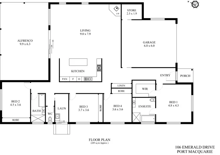 Floorplan of Homely house listing, 106 Emerald Drive, Port Macquarie NSW 2444