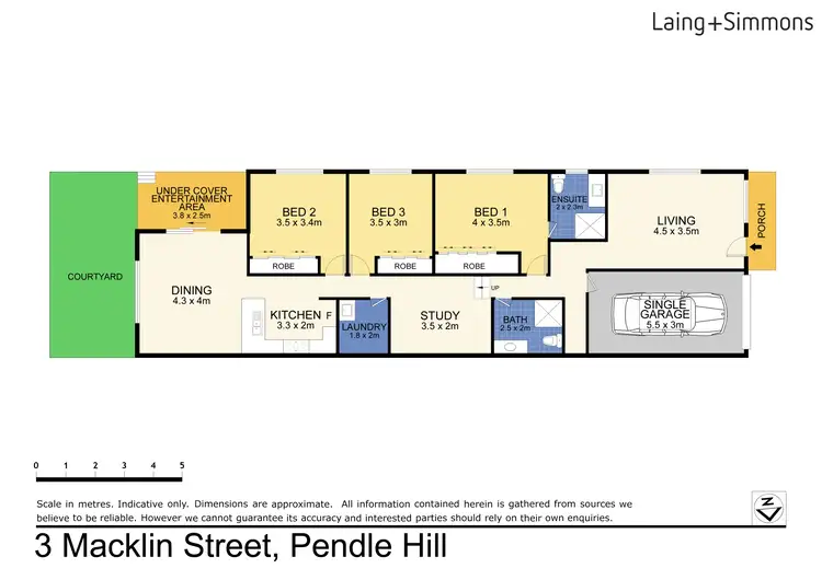 Floorplan of Homely semi-detached listing, 3 Macklin Street, Pendle Hill NSW 2145