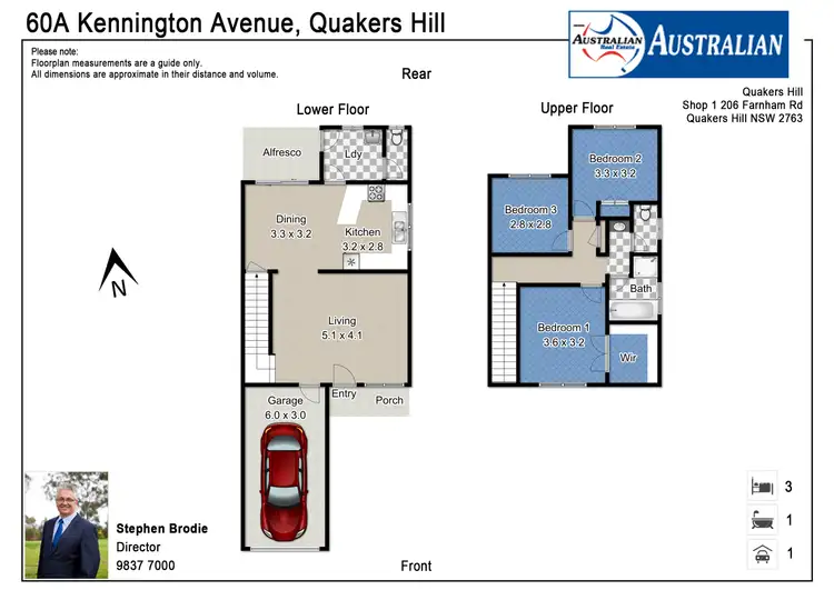 Floorplan of Homely semi-detached listing, 60a Kennington Avenue, Quakers Hill NSW 2763