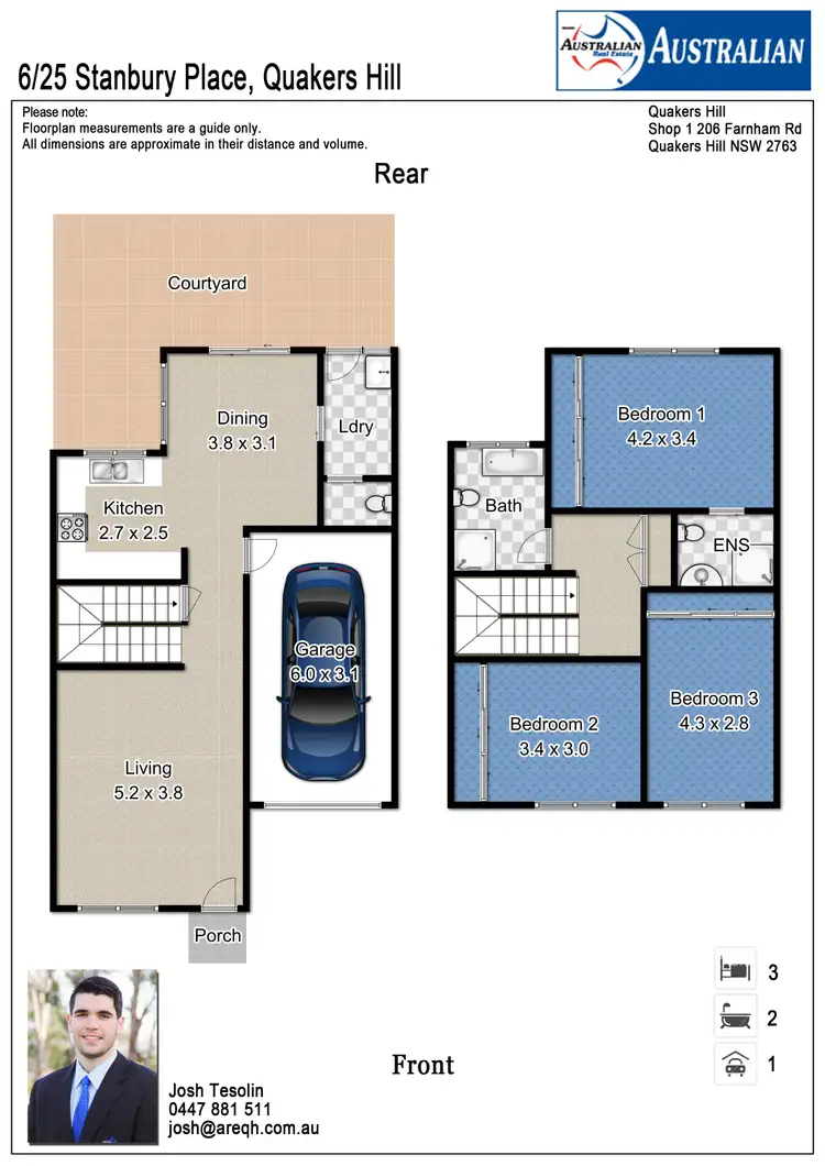 Floorplan of Homely townhouse listing, 6/25 Stanbury Place, Quakers Hill NSW 2763