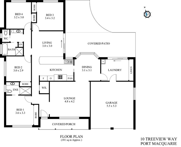 Floorplan of Homely house listing, 10 Treeview Way, Port Macquarie NSW 2444
