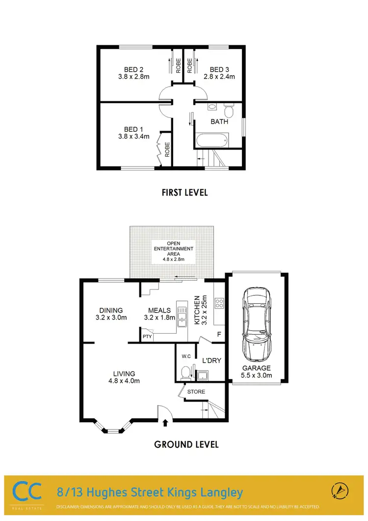 Floorplan of Homely townhouse listing, 8/13 Hughes Street, Kings Langley NSW 2147