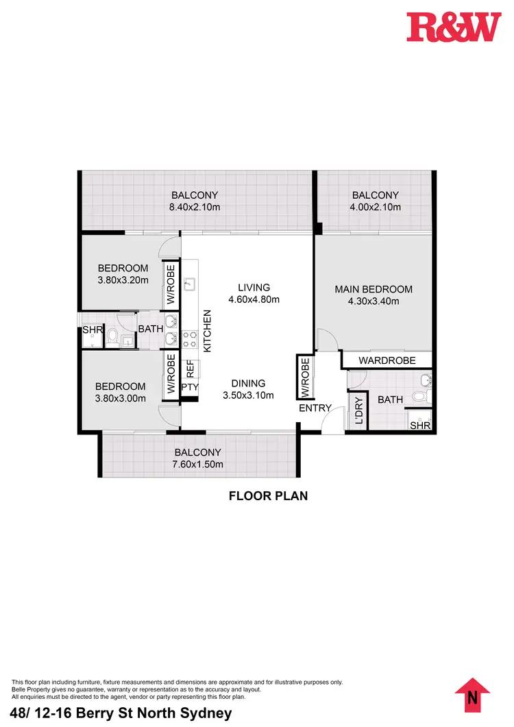 Floorplan of Homely unit listing, 48/12-16 Berry Street, North Sydney NSW 2060