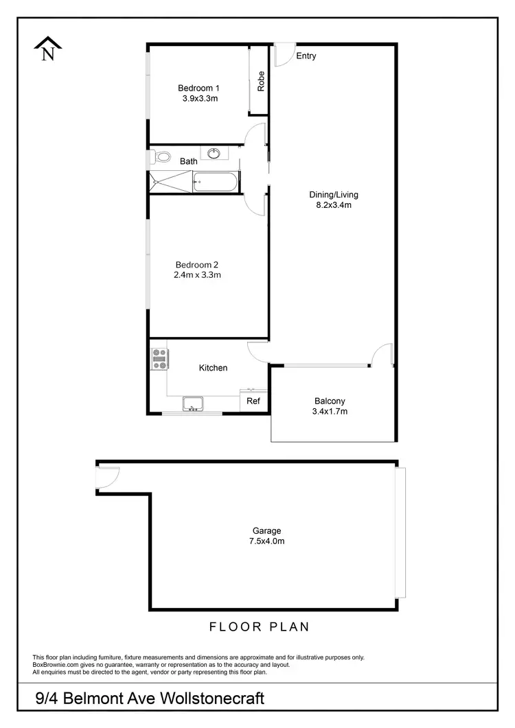 Floorplan of Homely apartment listing, 9/4 Belmont Avenue, Wollstonecraft NSW 2065