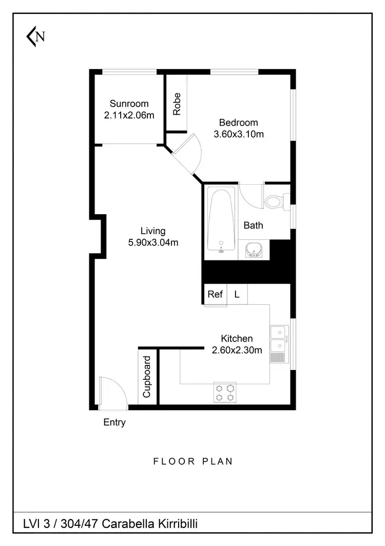 Floorplan of Homely unit listing, 304/47 Carabella Street, Kirribilli NSW 2061
