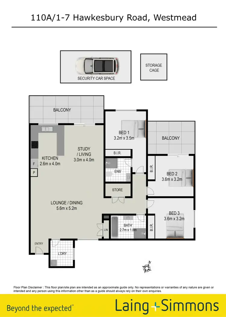 Floorplan of Homely unit listing, 110a/1-7 Hawkesbury Road, Westmead NSW 2145