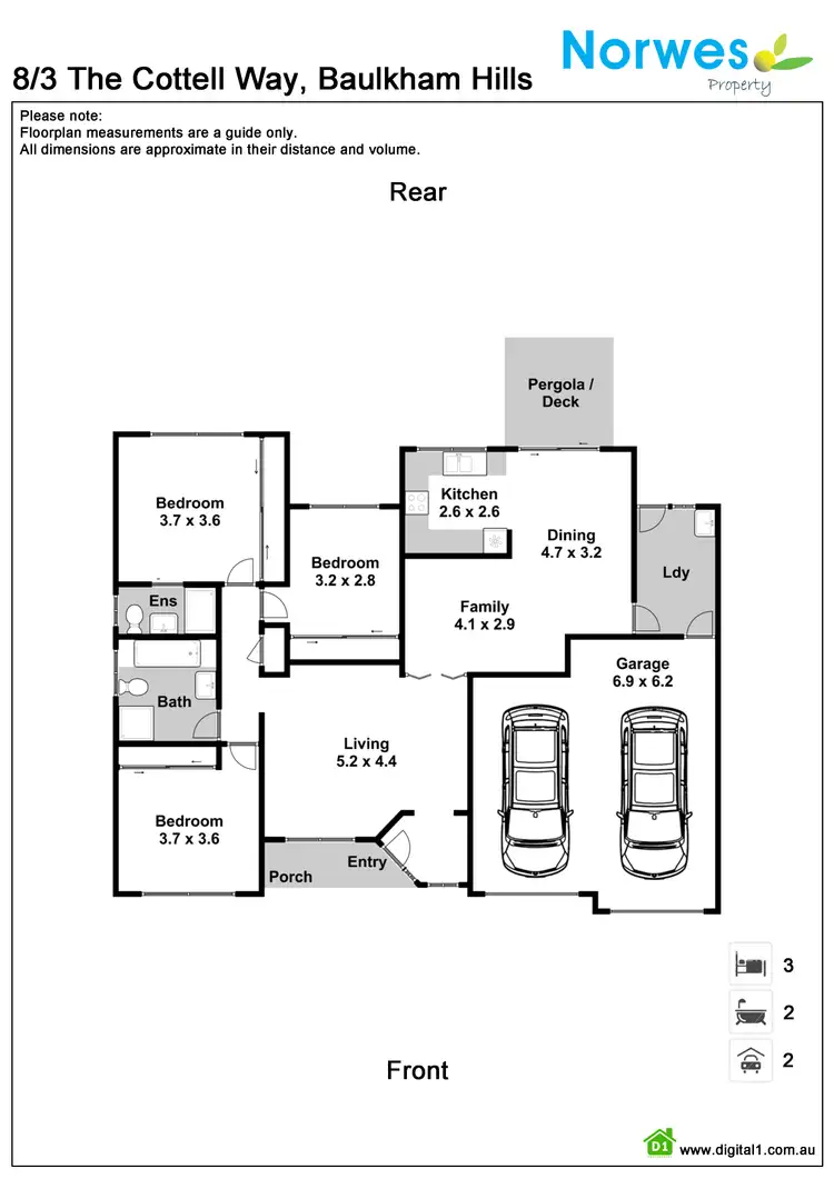 Floorplan of Homely villa listing, 8/3 The Cottell Way, Baulkham Hills NSW 2153