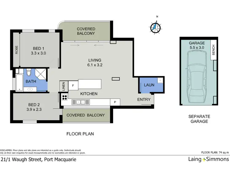 Floorplan of Homely unit listing, 21/1 Waugh Street, Port Macquarie NSW 2444