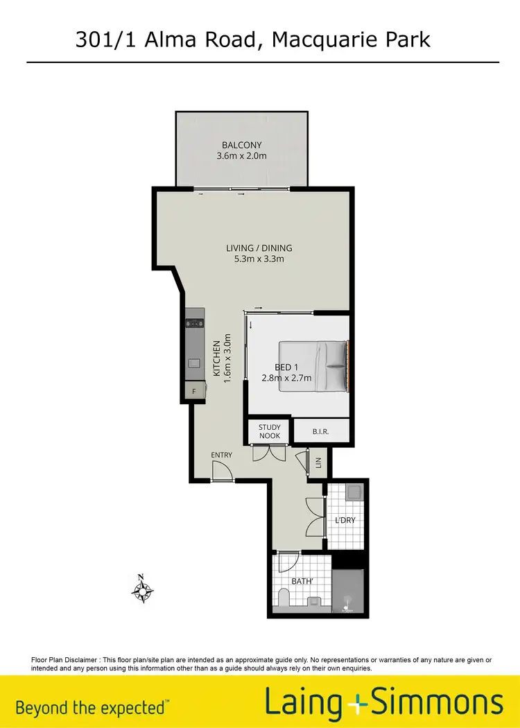 Floorplan of Homely unit listing, 301/1-9 Alma Road, Macquarie Park NSW 2113