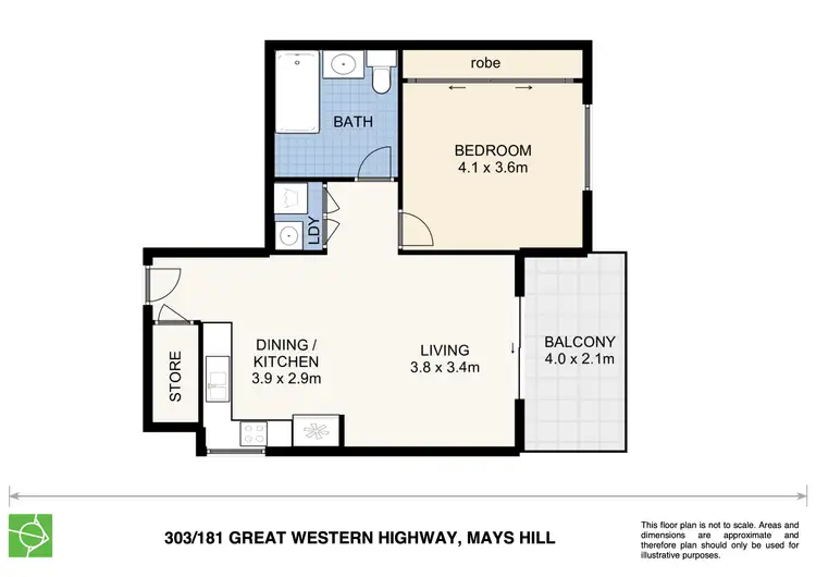 Floorplan of Homely apartment listing, 303/181 Great Western Highway, Mays Hill NSW 2145