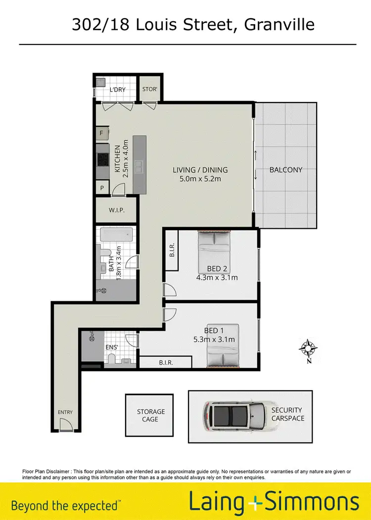 Floorplan of Homely unit listing, 302/18-20 Louis Street, Granville NSW 2142