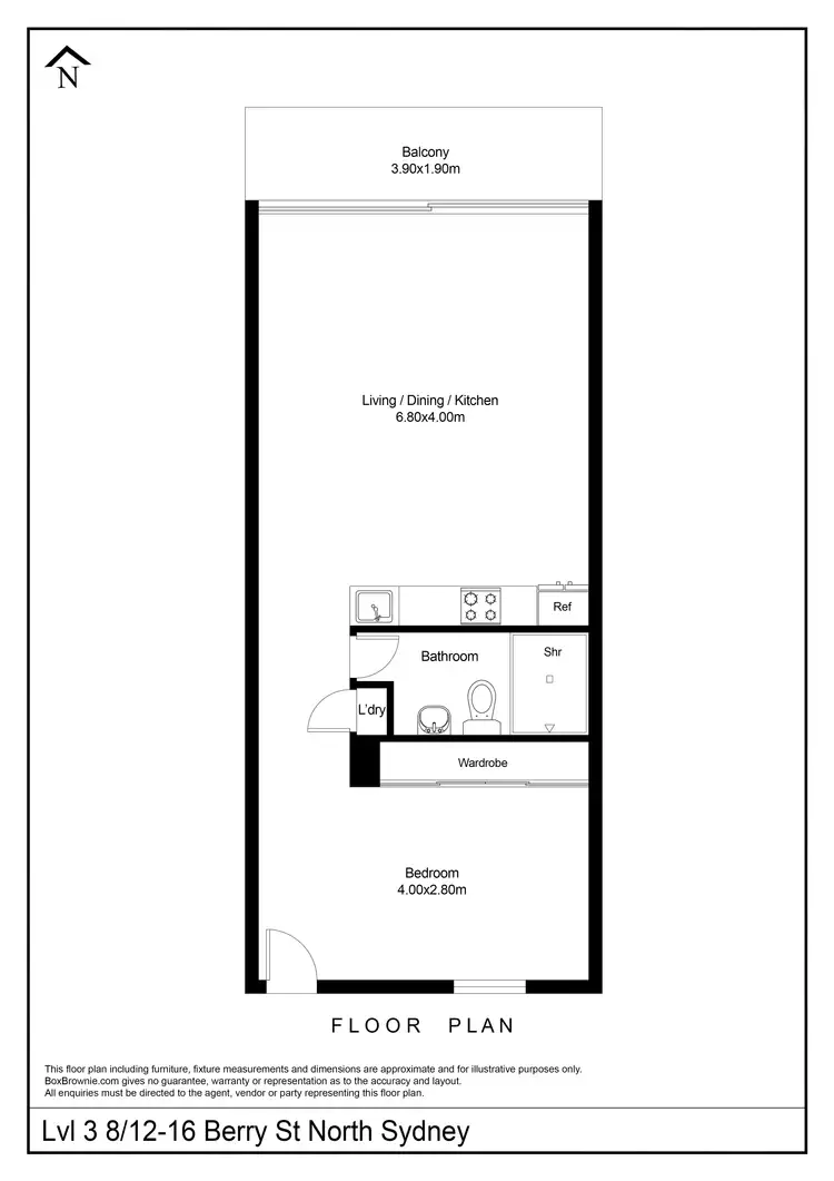 Floorplan of Homely unit listing, 8/12-16 Berry Street, North Sydney NSW 2060