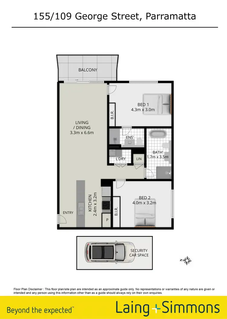 Floorplan of Homely unit listing, 155/109 George Street, Parramatta NSW 2150