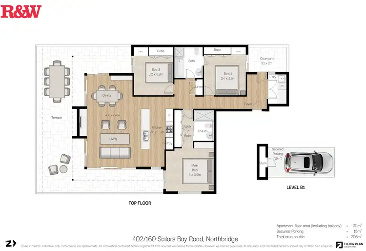 Floorplan of Homely apartment listing, 402/160 Sailors Bay Road, Northbridge NSW 2063