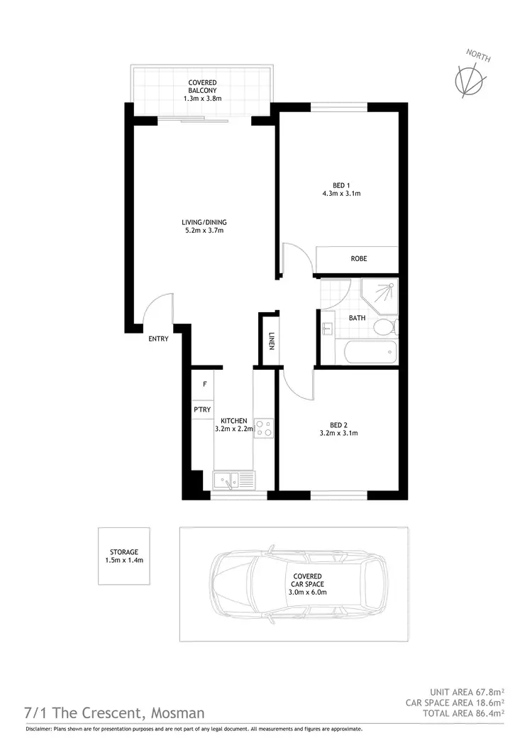 Floorplan of Homely apartment listing, 7/1 The Crescent, Mosman NSW 2088