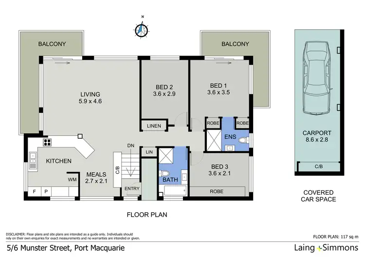 Floorplan of Homely unit listing, 5/6 Munster Street, Port Macquarie NSW 2444