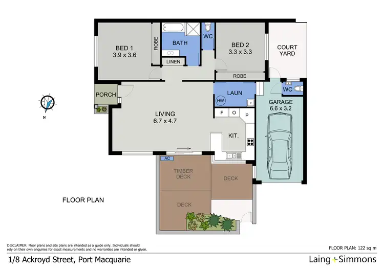 Floorplan of Homely unit listing, 1/8 Ackroyd Street, Port Macquarie NSW 2444
