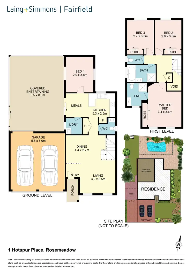 Floorplan of Homely house listing, 1 Hotspur Place, Rosemeadow NSW 2560