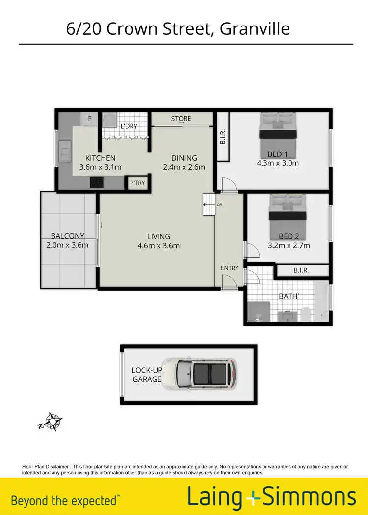 Floorplan of Homely unit listing, 6/20 Crown Street, Granville NSW 2142