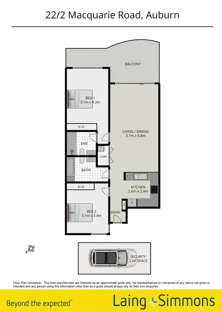 Floorplan of Homely unit listing, 22/2 Macquarie Road, Auburn NSW 2144