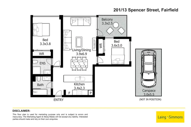 Floorplan of Homely apartment listing, 201/13 Spencer Street, Fairfield NSW 2165