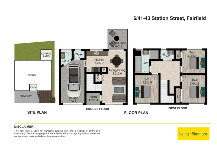 Floorplan of Homely townhouse listing, 6/41-43 STATION STREET, Fairfield NSW 2165