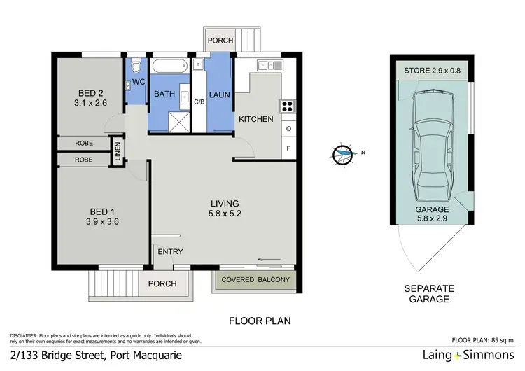 Floorplan of Homely unit listing, 2/133 Bridge Street, Port Macquarie NSW 2444