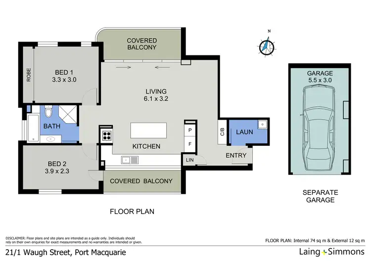 Floorplan of Homely unit listing, 21/1 Waugh Street, Port Macquarie NSW 2444